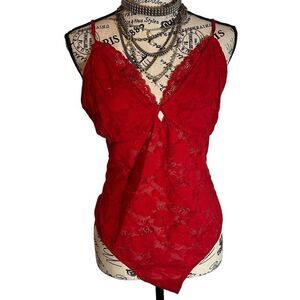 H&M Womens Rose Lace Teddi Bodysuit Deep V XL